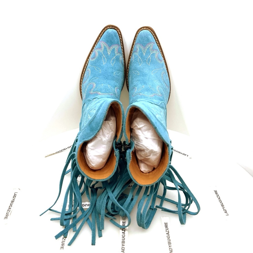 NWOB Dingo Women’s Stylish Blue Embroidered Boots Size 7 - Picture 8 of 11